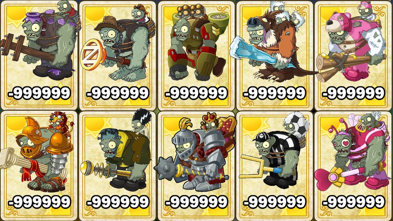PvZ 2 Tournament - 16 Random Gargantuars vs Cardio Zombie - What Gargantuar Zombie is The Best?