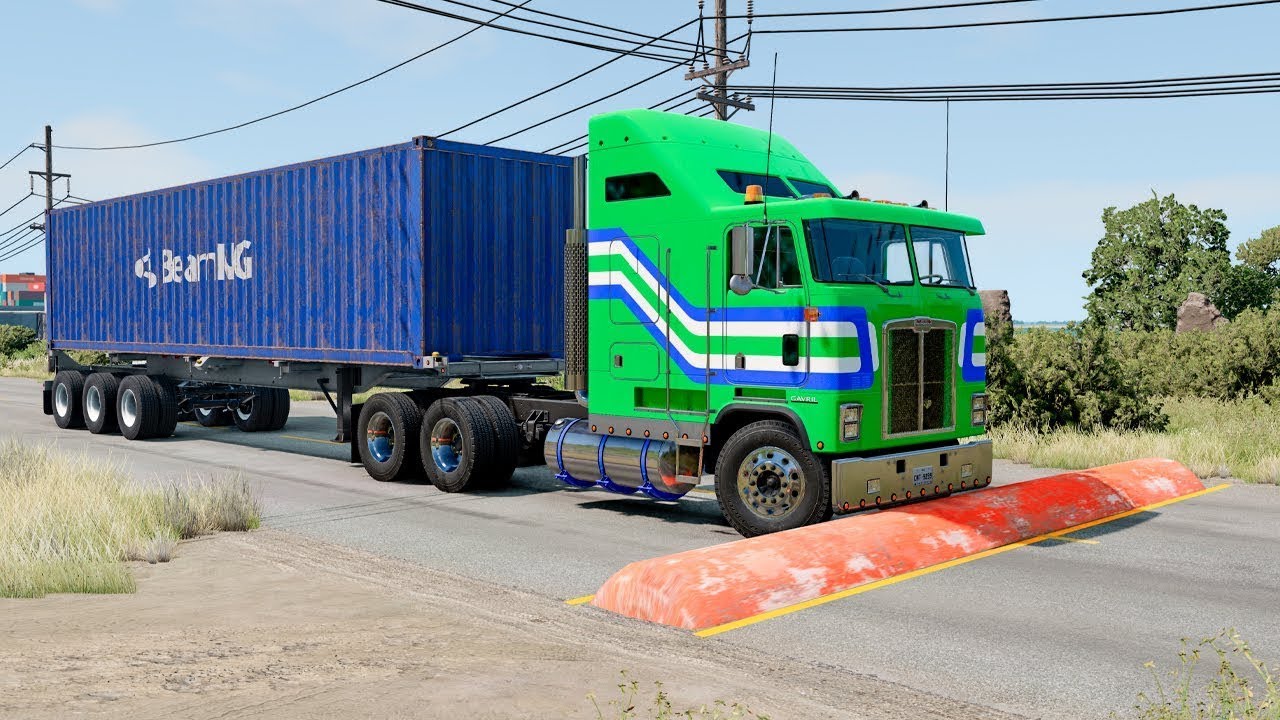 Trucks vs Speed Bumps Marathon #11 | BeamNG Drive | TrucksVs