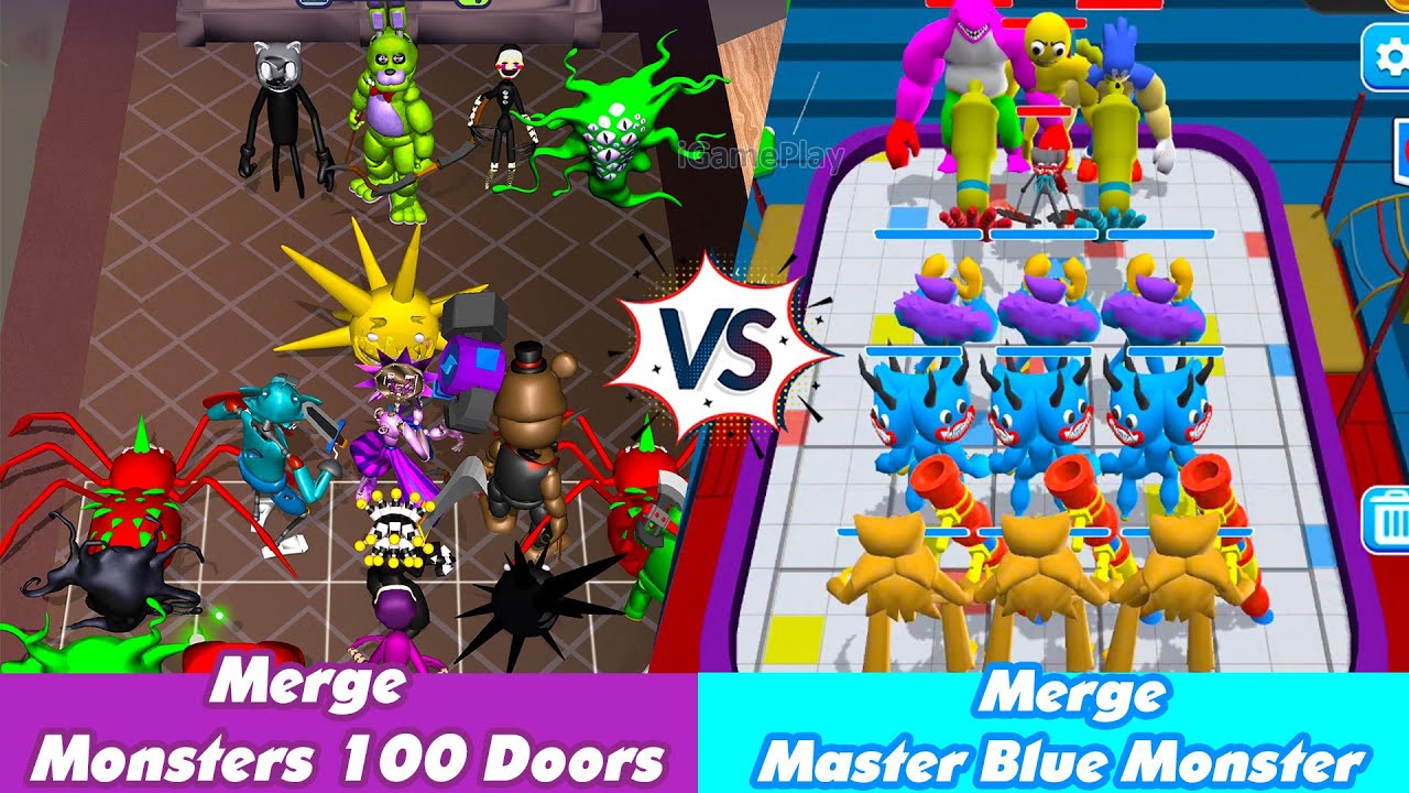 Merge Master Blue Monster vs Merge Monsters 100 Doors Android Gameplay