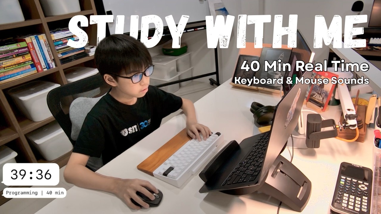 Study With Me | 40 Min Real Time | No Talking, No Music | Programming | Keyboard & Mouse Sounds