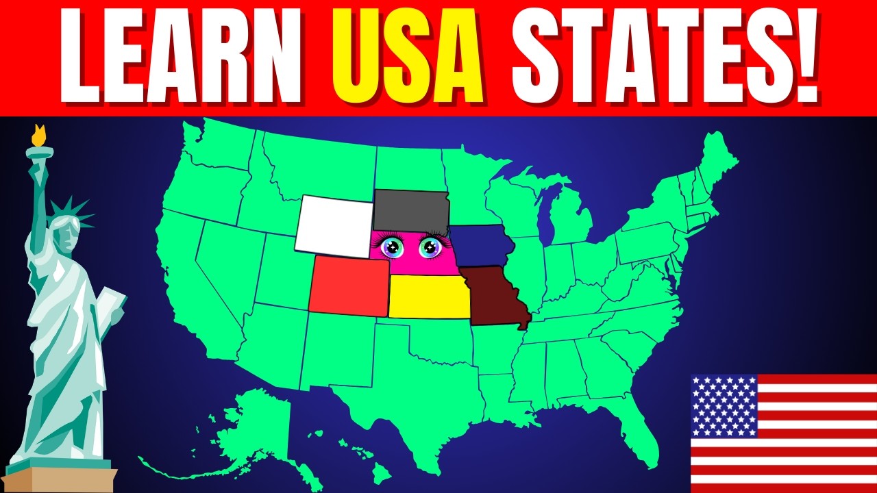 USA States for Kids | Learn All 50 States One by One | USA Map Learning Video
