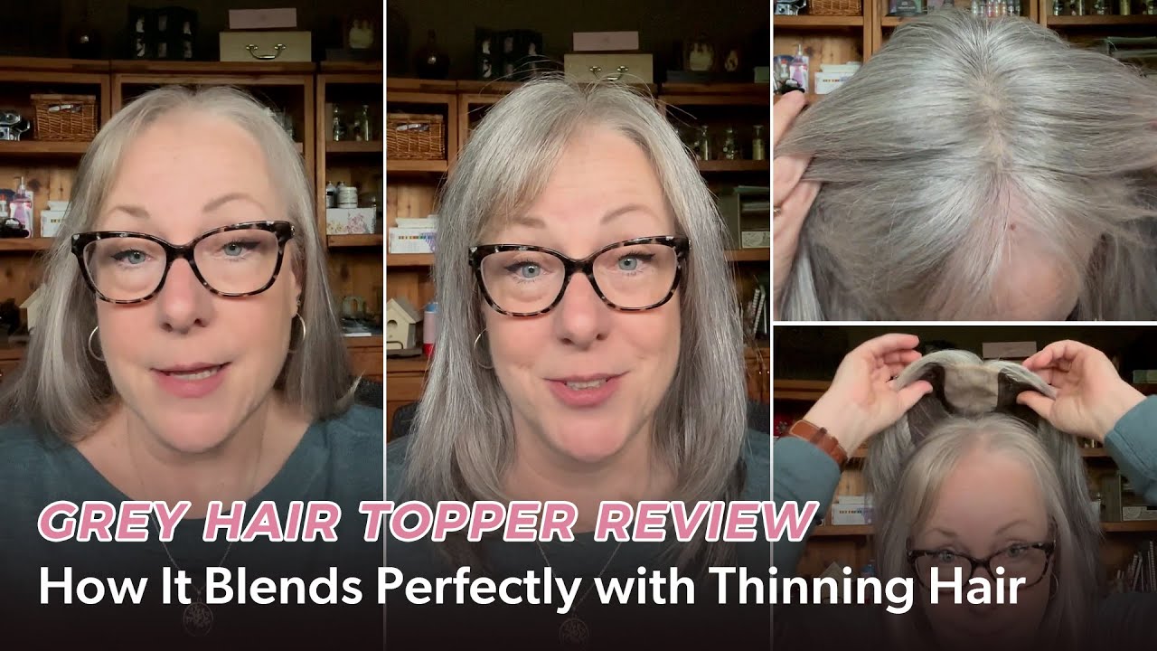 Grey Hair Topper Review | How It Blends Perfectly with Thinning Hair? | UniWigs Sylvia