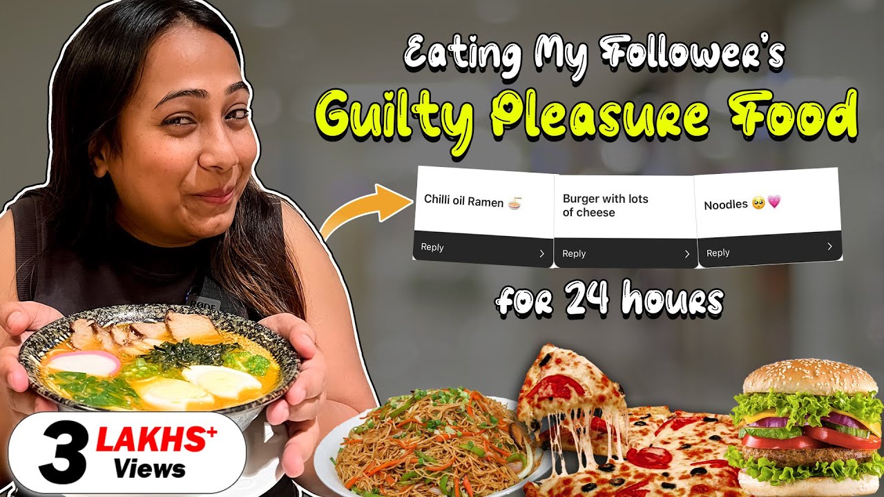 Eating "Guilty Pleasure Food" of my INSTA Followers for 24 Hours | Super Fun Challenge😅