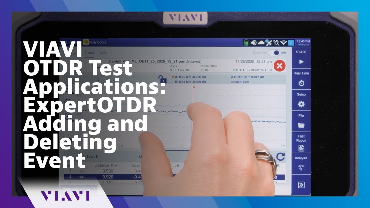 VIAVI OTDR Test Applications: ExpertOTDR Adding and Deleting Event How To