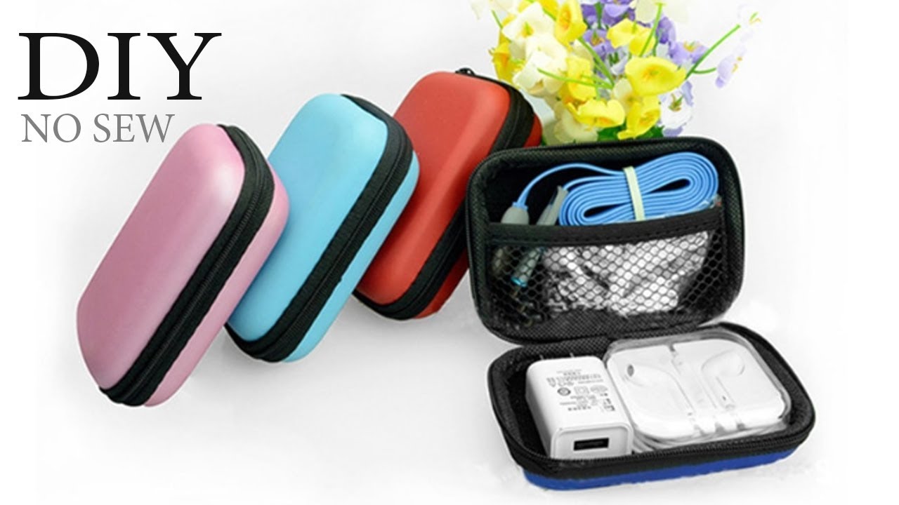 DIY  DIGITAL STORAGE ZIPPER // Mobile Phone Data Cable Charger Organizer