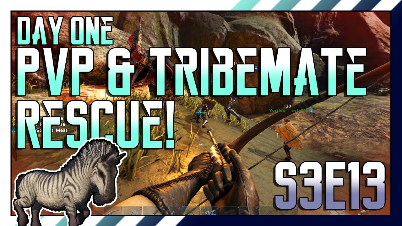 ARK MTS Beginners: S3E13 Day One - PVP & RESCUING CAGED TRIBEMATES!