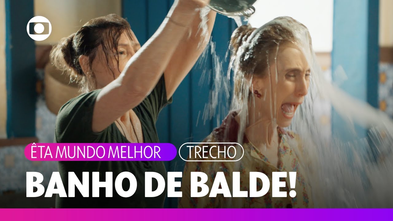 Medeia molha Cunegundes, que devolve o banho e sobra para Quinzinho! | Êta Mundo Melhor | TV Globo