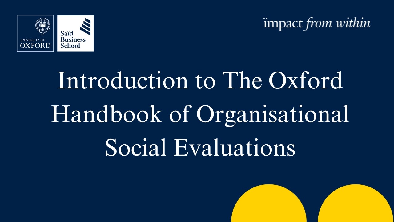 Introduction to The Oxford Handbook of Organisational Social Evaluations