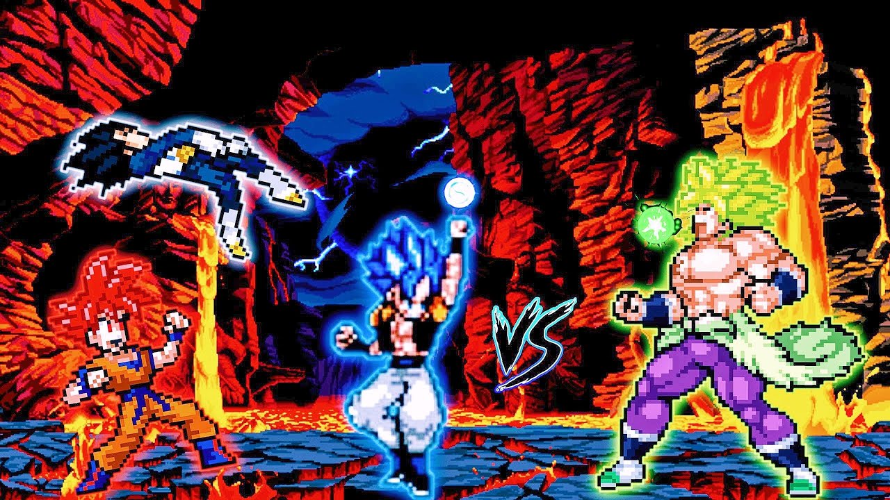 Goku Blizzard, Vegeta Blizzard & Gogeta OP(All Form) VS Broly DBS OP/ Buffed(New) in Mugen Battle.