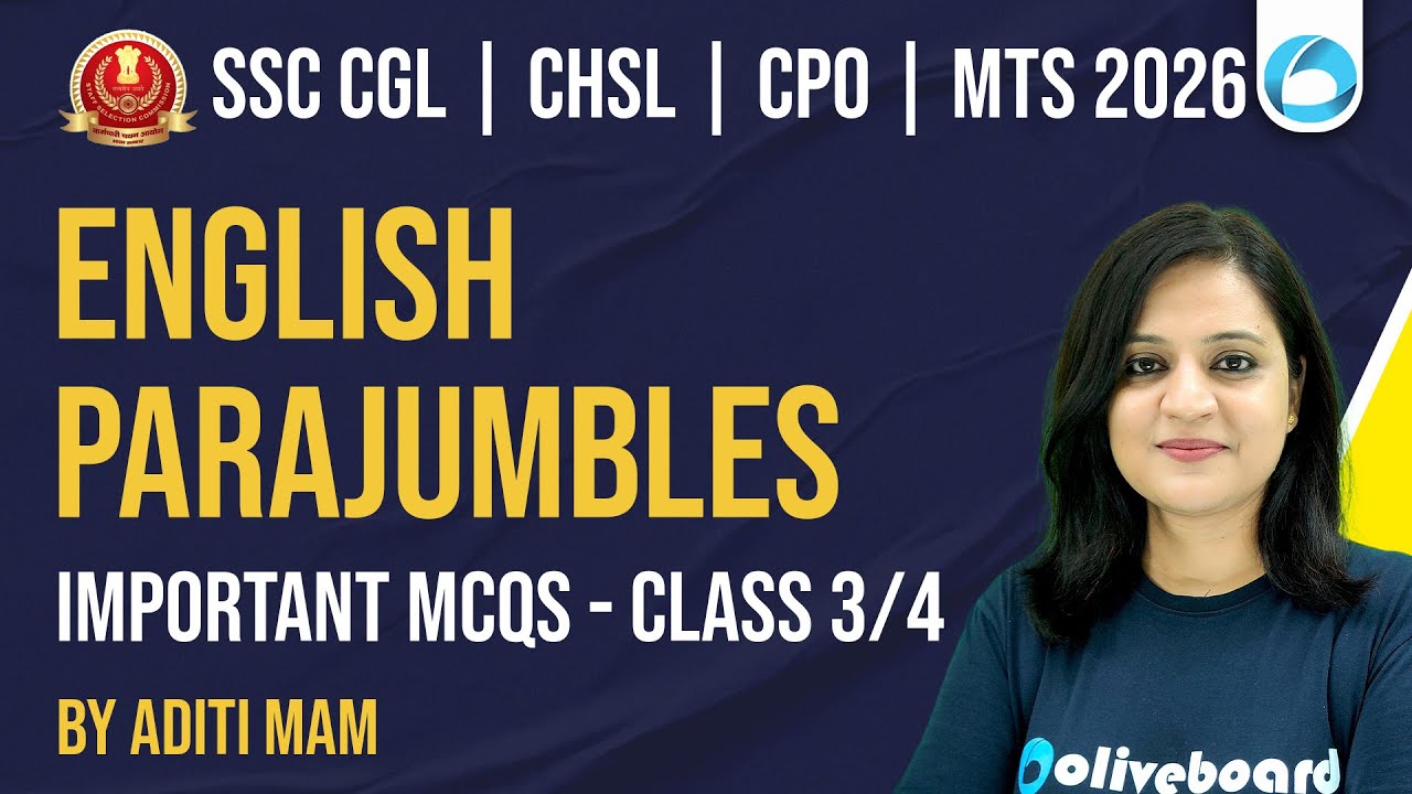 SSC CGL / CHSL / CPO / MTS English 2026 | English Para Jumbles Important MCQs Part 3 | Oliveboard
