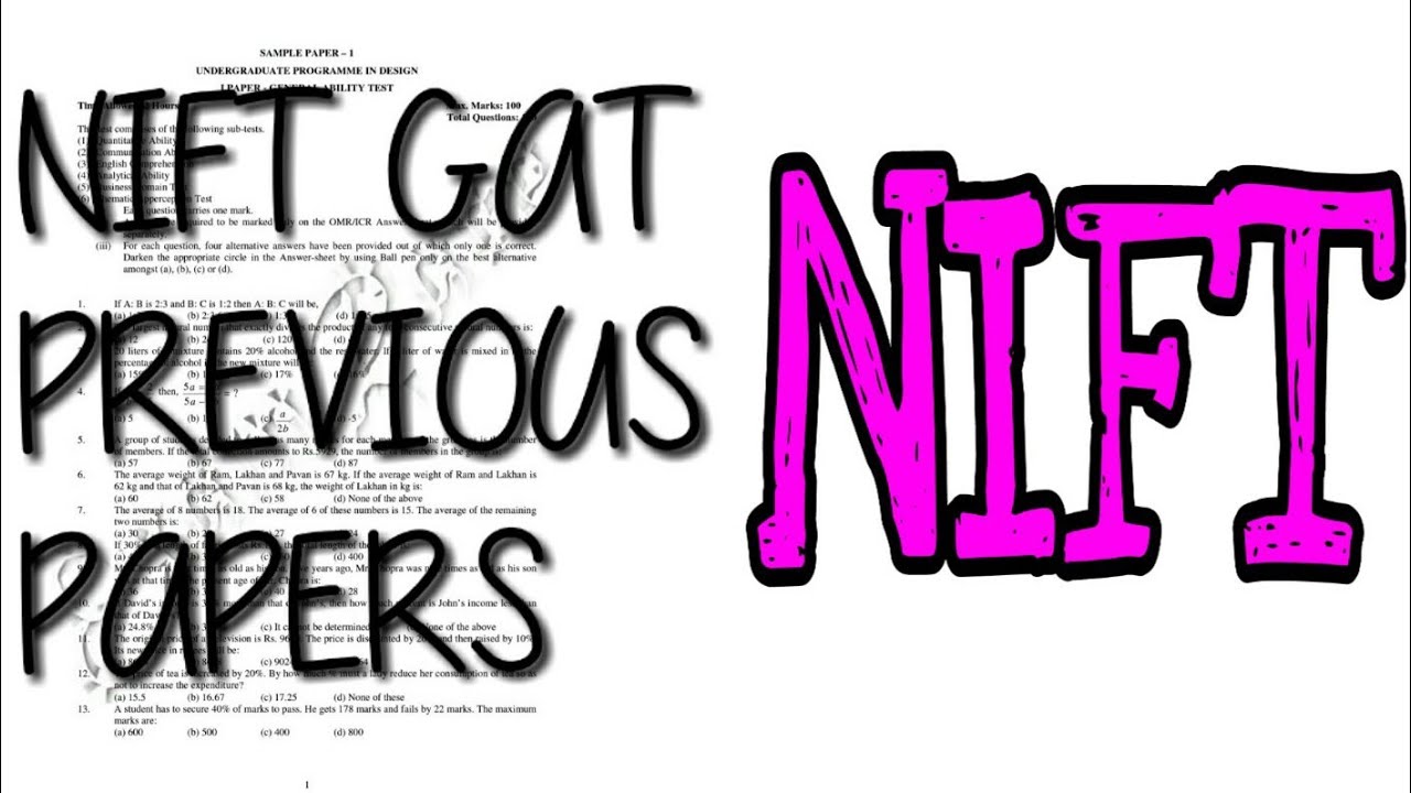 nift gat previous papers/nift gat papers