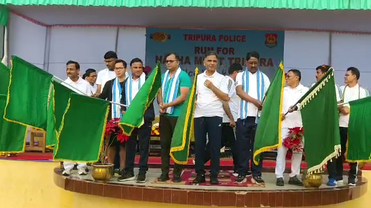 Tripura Police Week no Rwgwi Run For Nesha Mukta Tripura ni Kaisa Awareness Rally Khlaijakha
