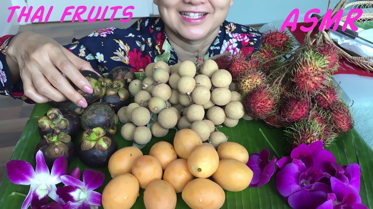 ASMR Thai Fruits | ผลไม้ไทย | Eating Sounds | Light Whispers | Nana Eats