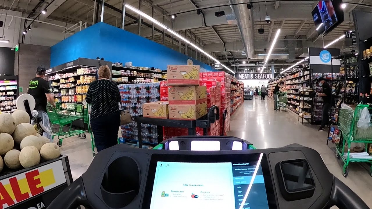 Amazon Fresh demo, how to use NEW DASH CARTS.