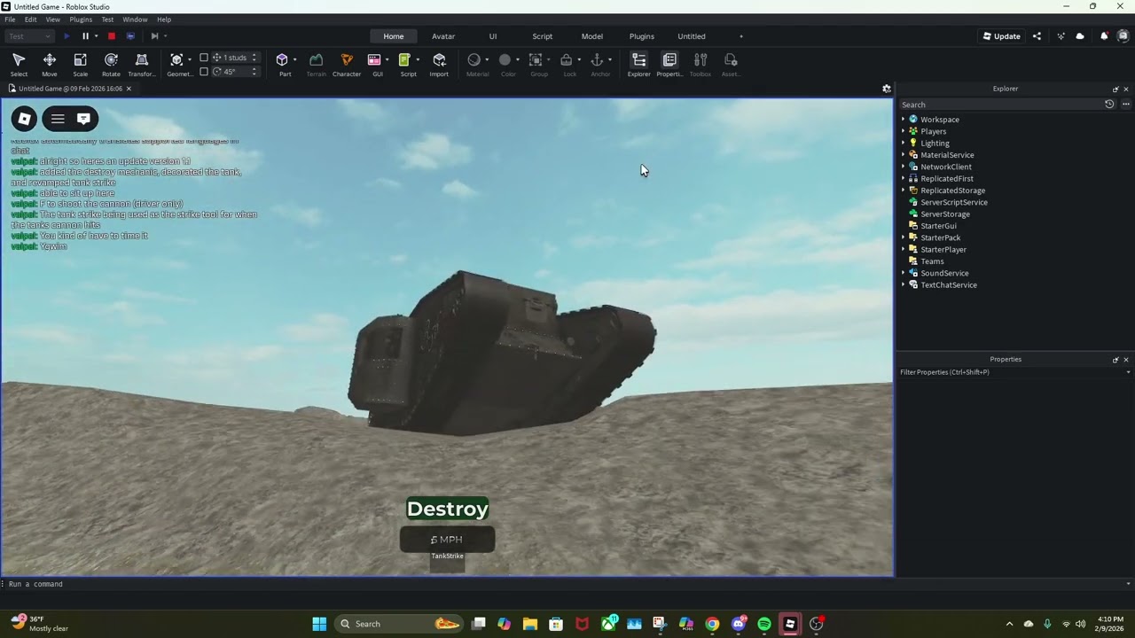 tank testing, version 1.1