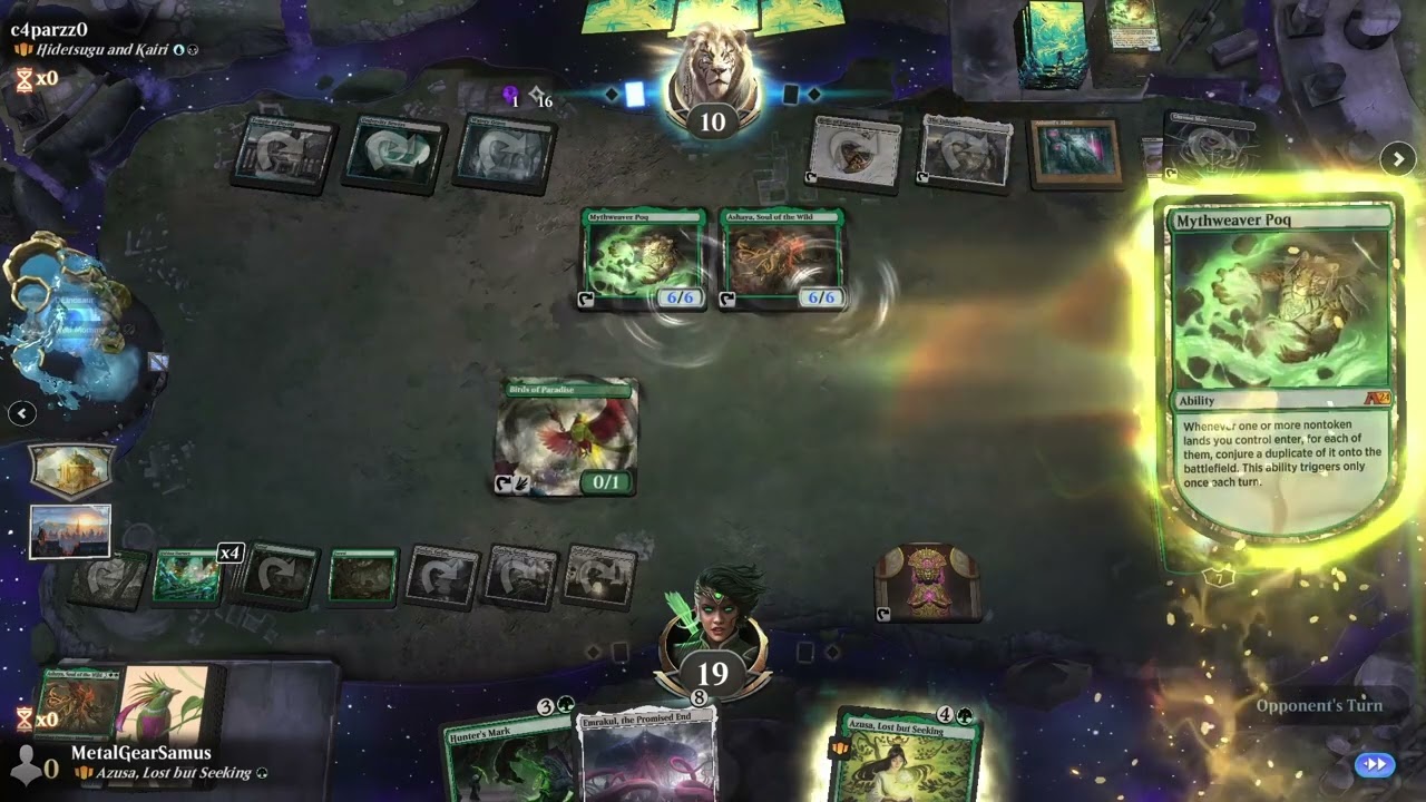 Forced Infinite Loop in MTG Arena (Mythweaver Poq and Ashaya, Soul of the Wild)