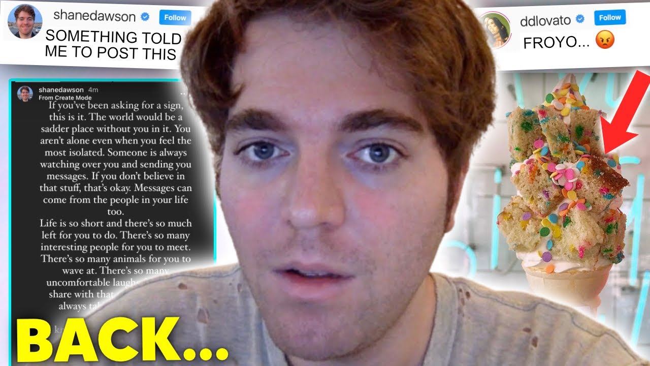 Shane Dawson RETURNS with important message, Demi Lovato EXPOSED Frozen Yogurt...