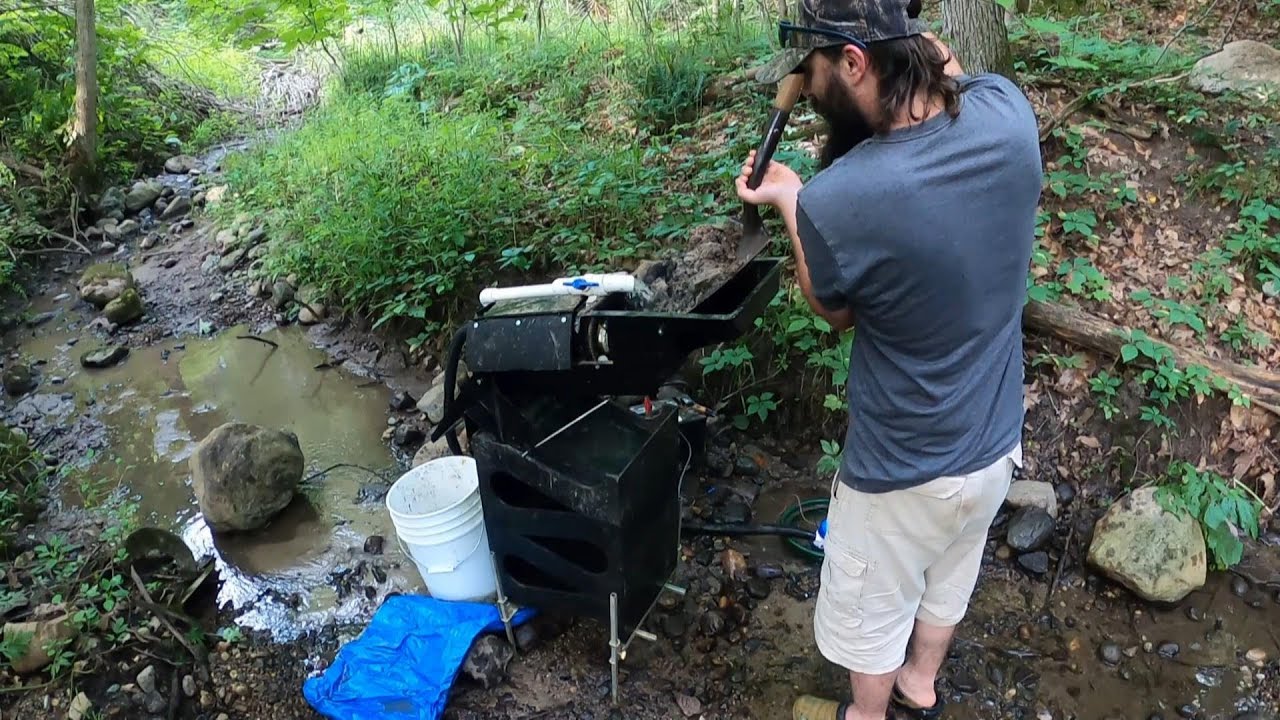 Gold Cube with Trommel in Action: Michigan Gold Prospecting