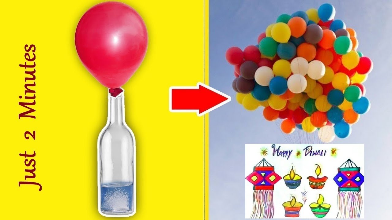 How to Make Flying Balloons at Home Without Helium | Inflating Balloon With Caustic Soda, Buy Online