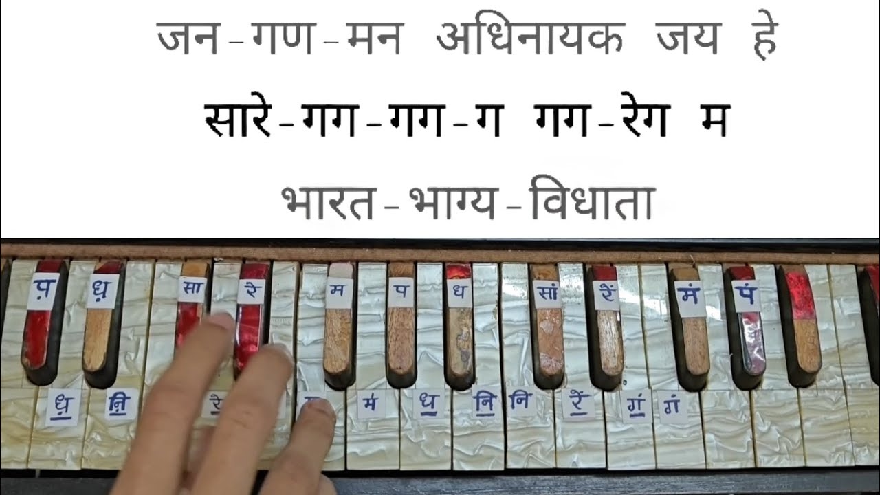 जन गण मन हारमोनियम में सीखें  | नोटेशन के साथ | National Anthem Harmonium Notes