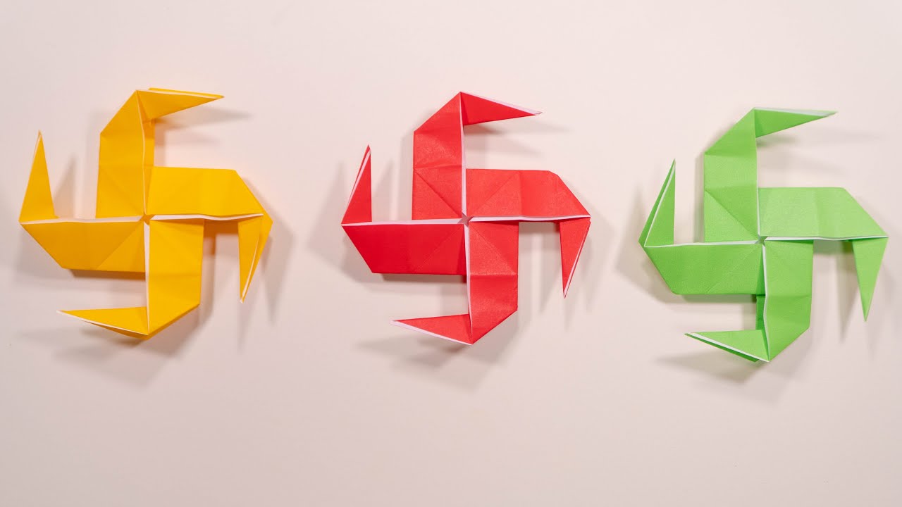 표창 종이접기 / Origami Ninja Star with 4 points (Shuriken)