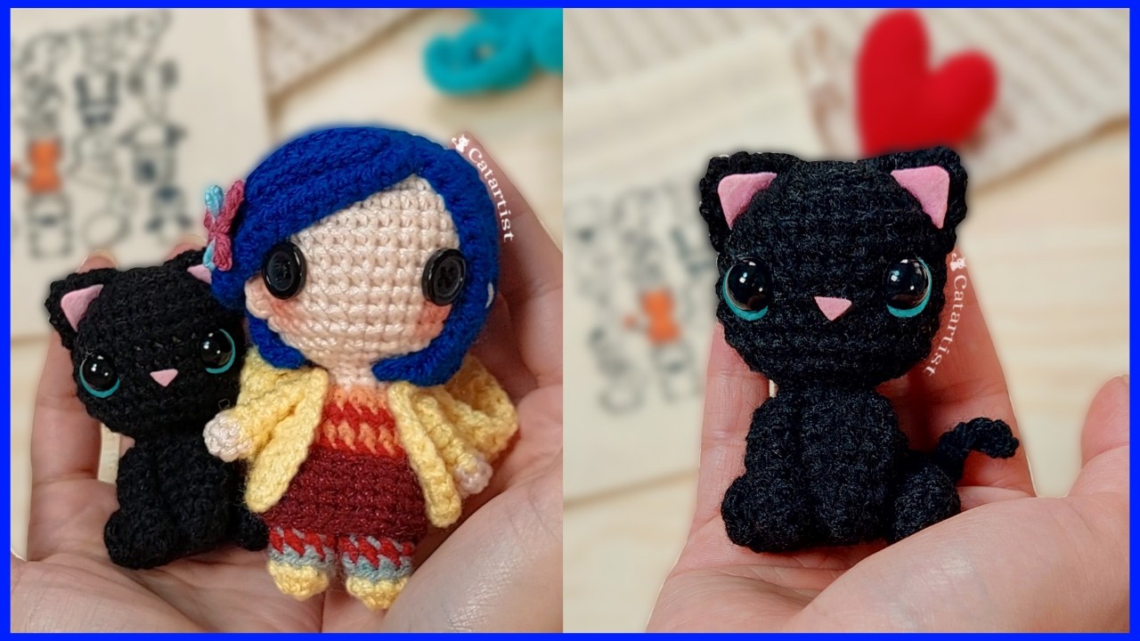 ¡Teje el Gato de CORALINE! 🐱💙 Amigurumi Crochet Tutorial paso a paso - FACIL ✅