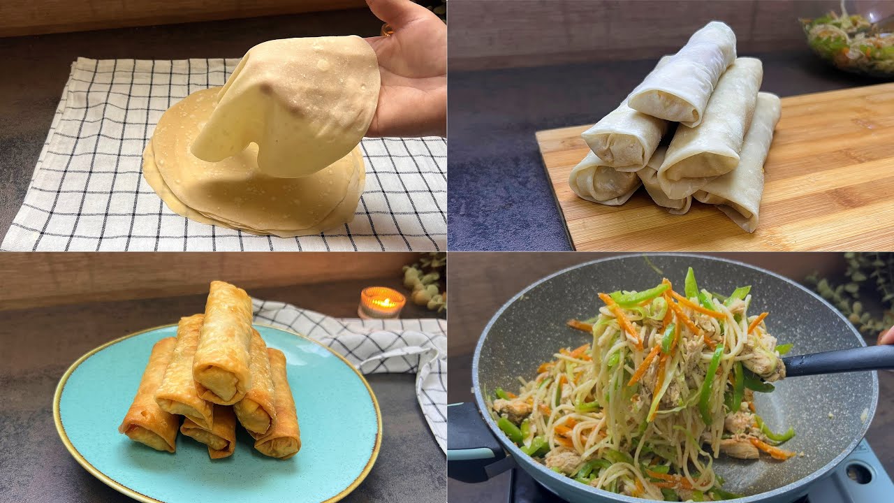 Crispy SPRING ROLLS with easy homemade spring roll sheet| Perfect snacks for iftar! 