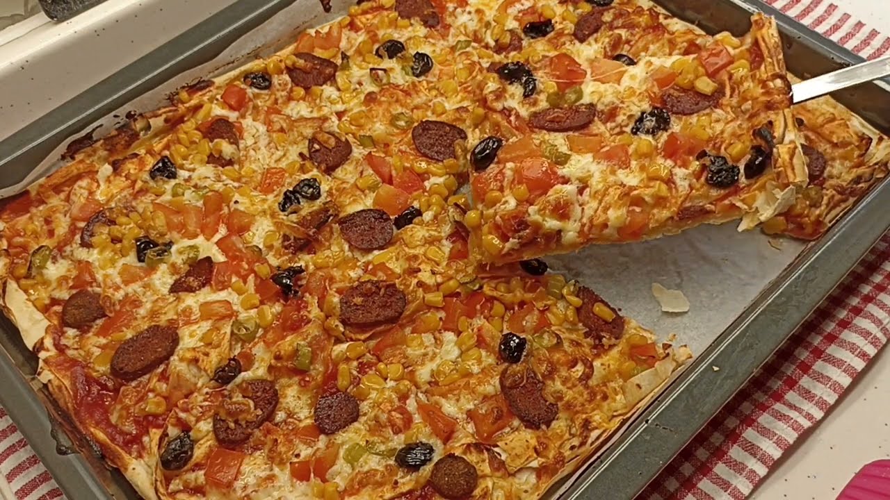 yufka pizzası #kolaypizza #yufkapizzası