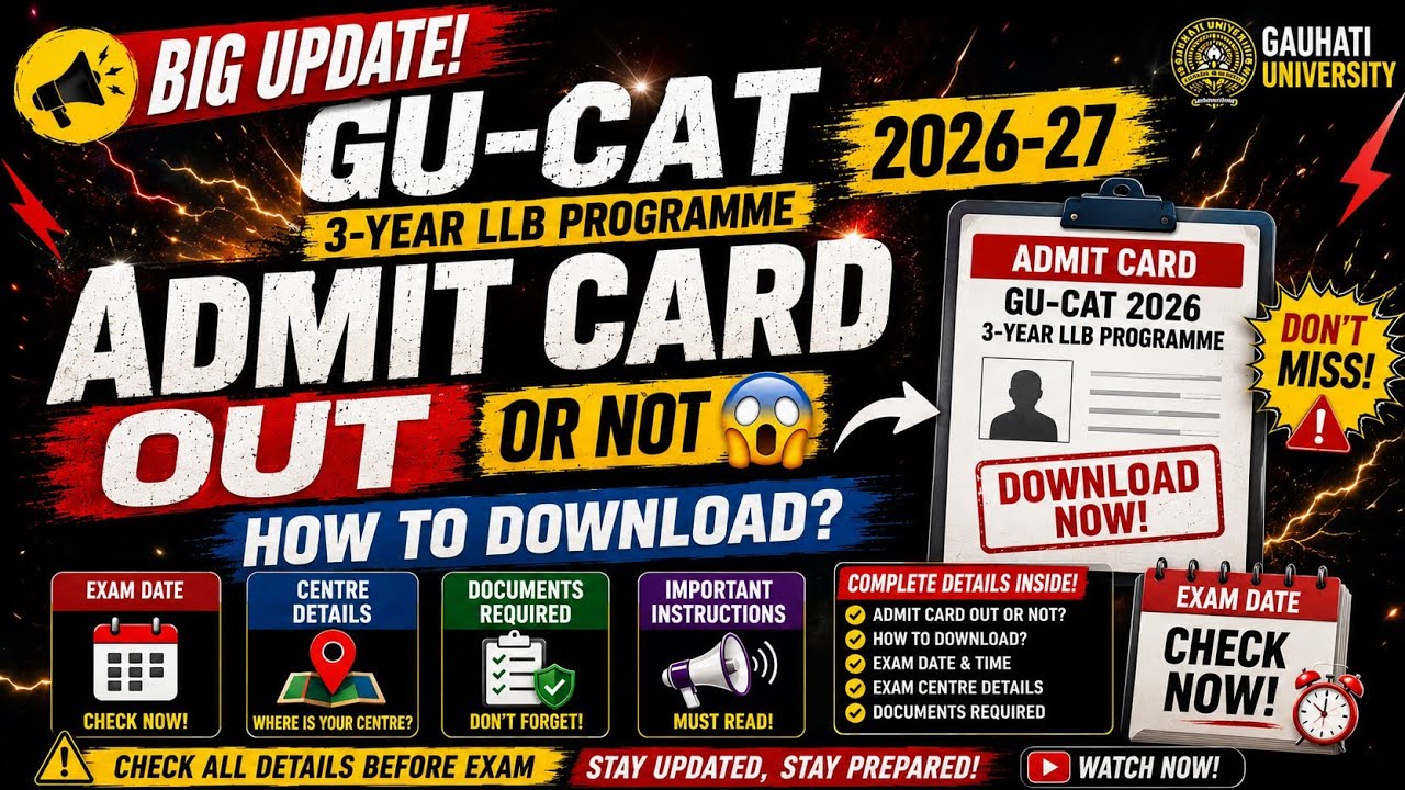 🚨 GU-CAT 2026 Admit Card Download | Exam Date | Exam Pattern | Complete Guide ✅