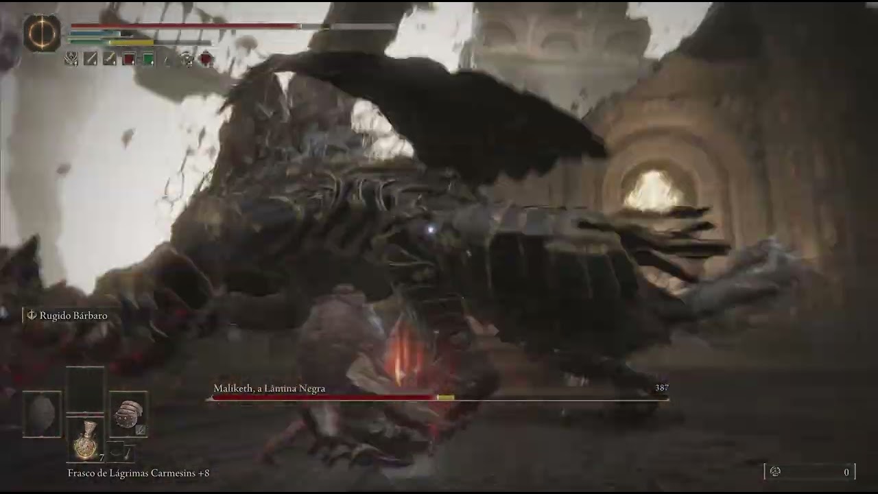 noob matando maliketh com caestus espinhoso