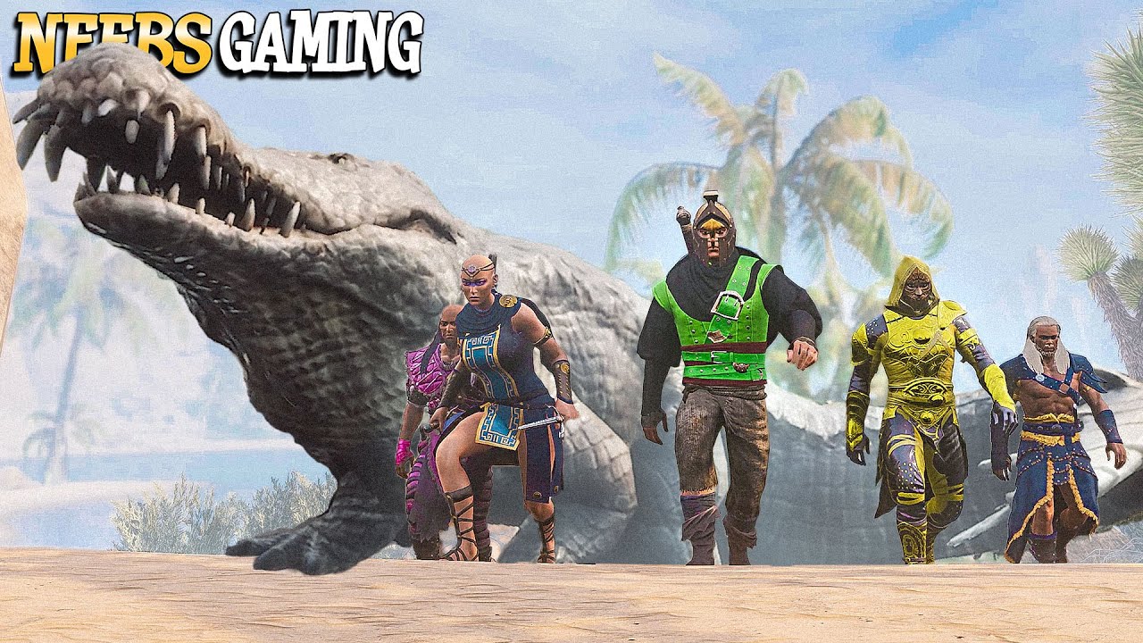 This GIANT CROCODILE doesn't stand a CHANCE! - Conan Exiles