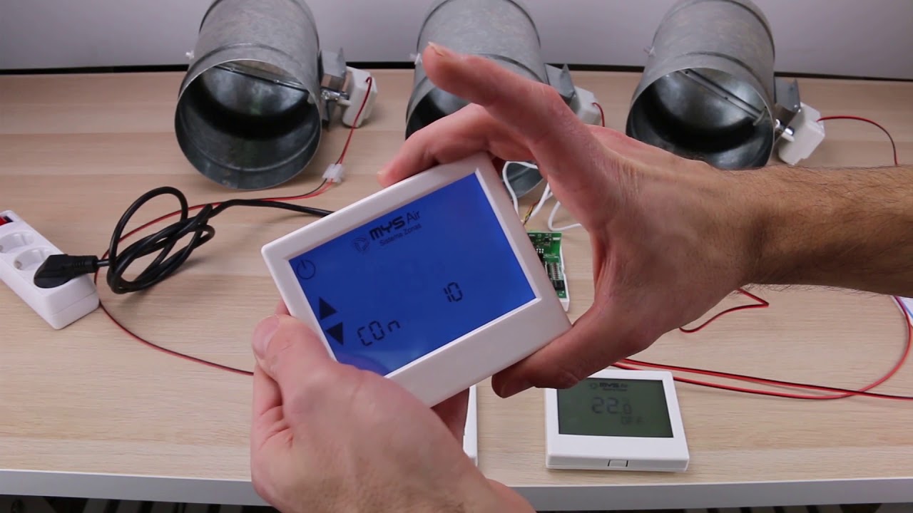 Configuración inicial sistema MYSAir® con compuertas circulares y termostatos radio.