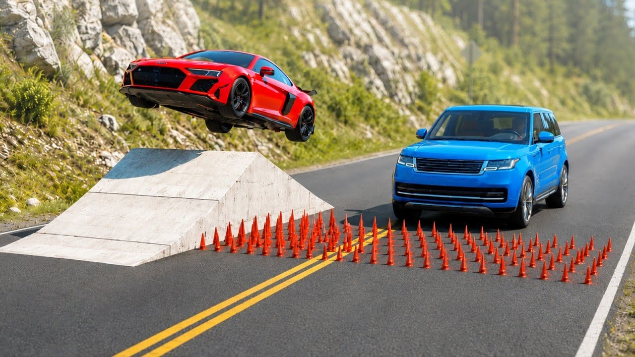 Cars vs Spikes Challenge #14 BeamNG Drive!