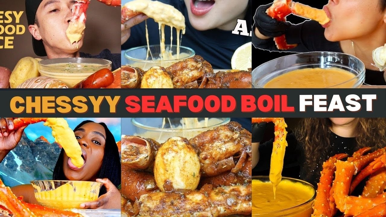 🧀🦀ASMR Cheesiest King Crab Feast | Epic Seafood Boil Mukbang! 🤤🔥#mukbang #asmr #seafood #cheese