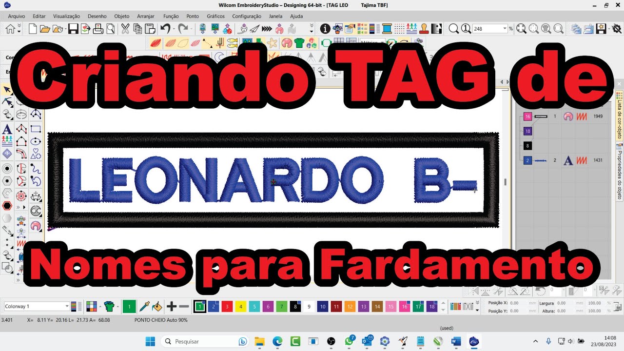 Criando TAG de APLIQUE de Nome Para Fardamento