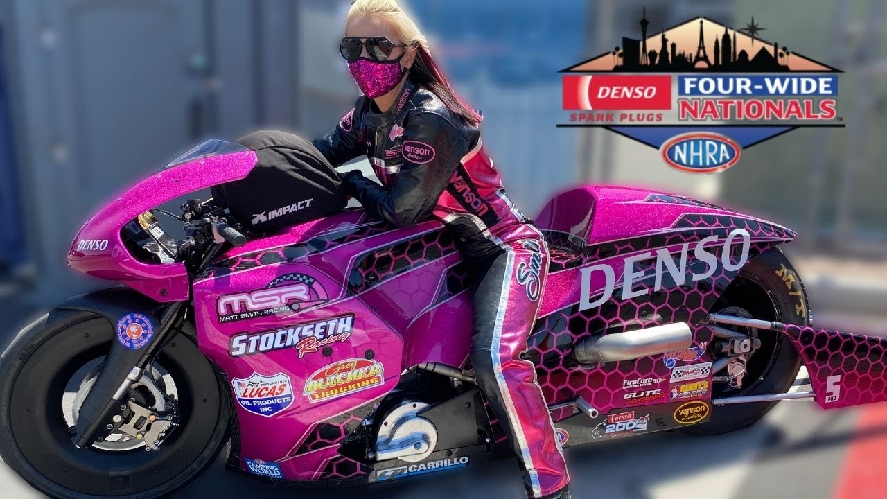 SECRETS of PRO STOCK MOTORCYCLE - VIP PIT PASS NHRA VEGAS 4 WIDE 2021