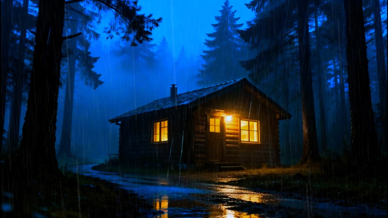 LIVE 24/7 Rain Sounds for Sleep 🌧️ Cozy Cabin Night