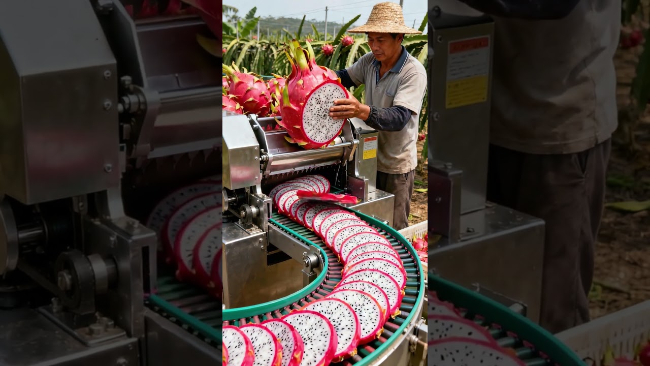 Dragon fruit slicer#shorts #farmer #fruit #nature #agriculture  #farming #farming101 #farm