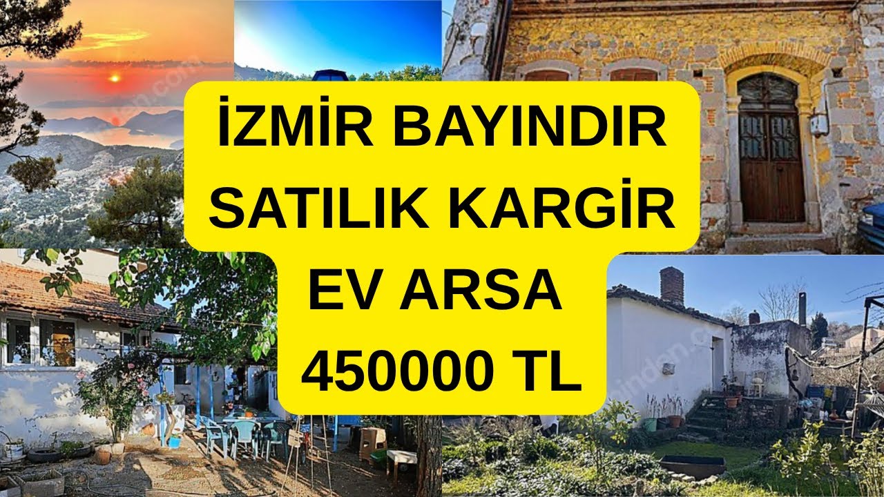 İZMİR BAYINDIR SATILIK KARGİR EV ARSA 450000 TL