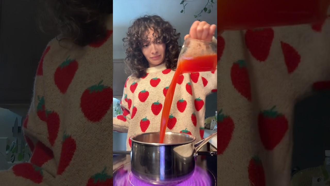 EASY STRAWBERRY SYRUP FROM FRESH STRAWBERRY JUICE #amazonfinds #fruitjuice #kitchengadgets #homemade