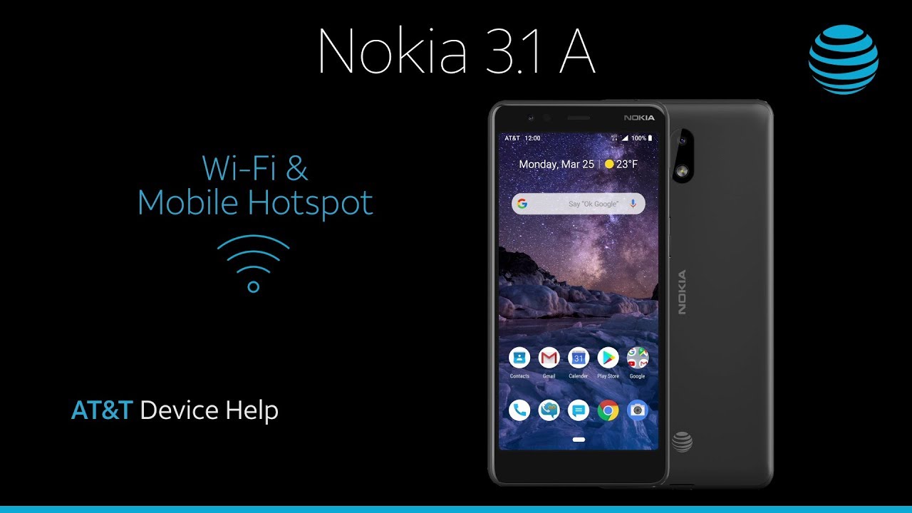 WiFi and Mobile Hotspot on your Nokia 3.1 A | AT&T Wireless