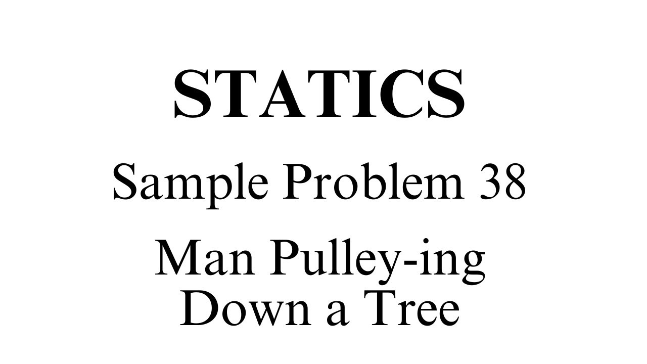 Statics - Sample Problem 38 (Man Pulley-ing Down a Tree)