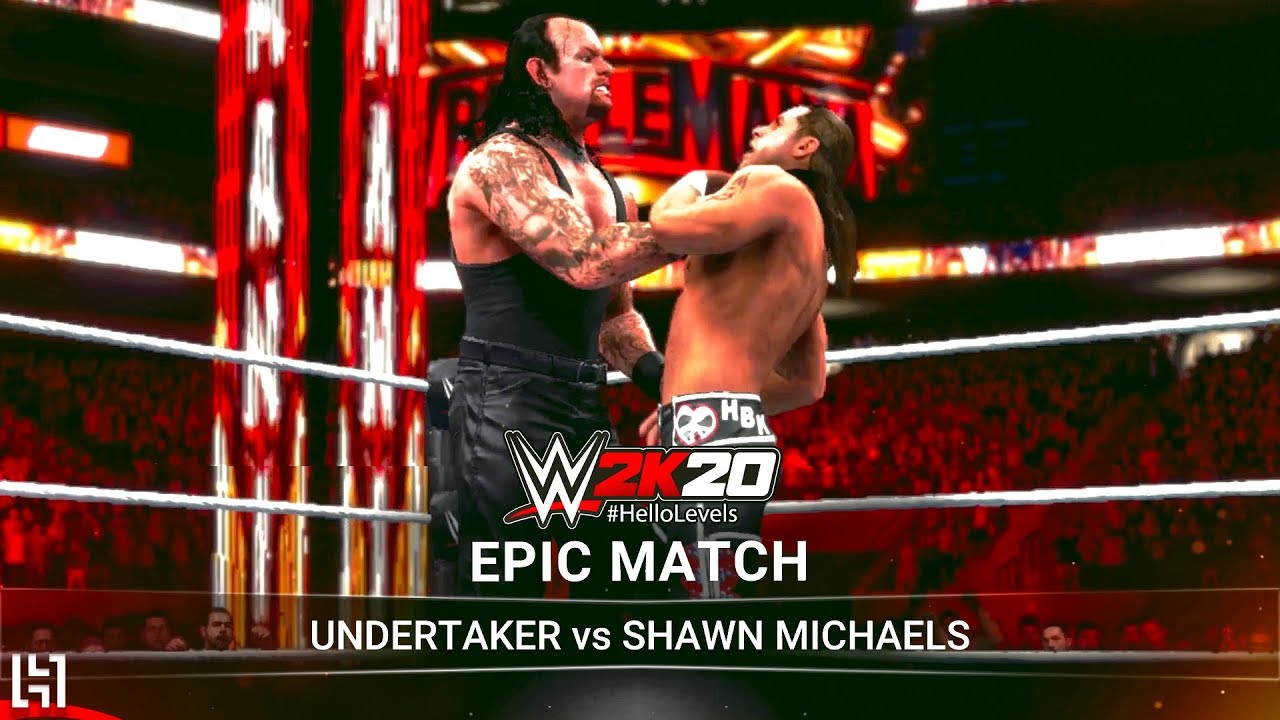 WWE 2K20 Undertaker vs Shawn Michaels Match Gameplay