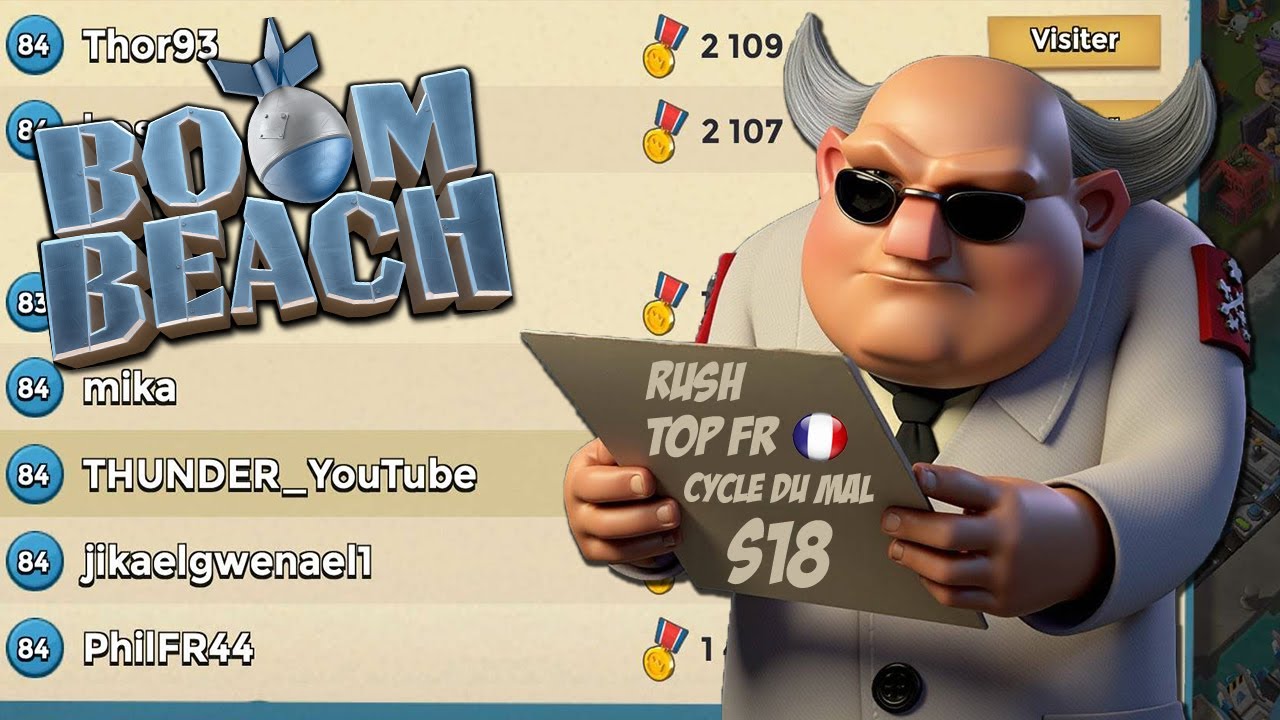 Rush Top Fr sur Boom Beach ( J'ai encore battu le Top 5 Monde ! ) Semaine 18