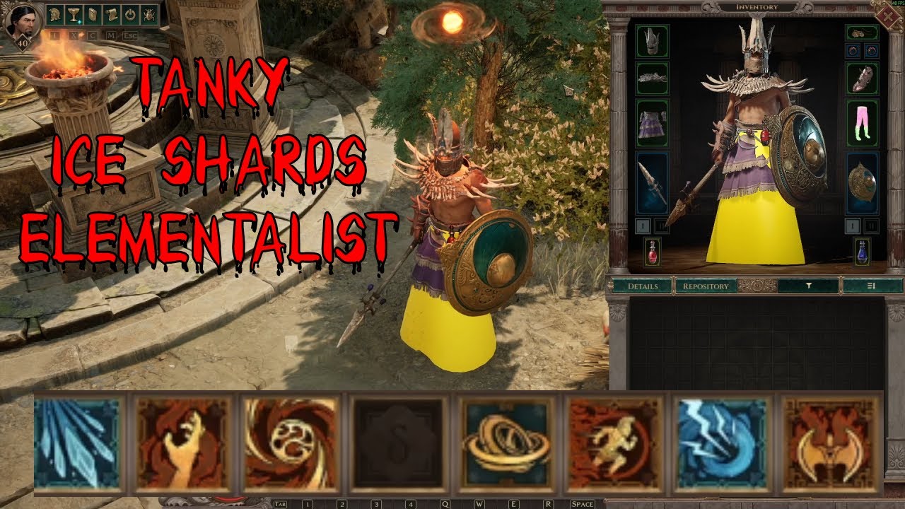 Tanky Ice Shards Elementalist Build vs 45 Pan - Titan Quest 2 Early Access