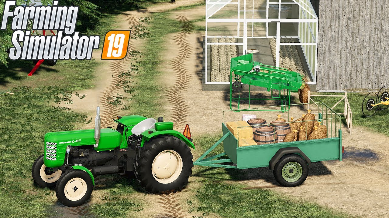 FS 19 | OLD FARM | Timelapse #39. Sorting potatoes, tedding grass, harvesting rapeseed