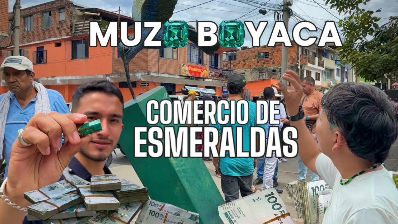 Comercio de esmeraldas en Muzo Boyacá, la capital mundial de esta gema preciosa.