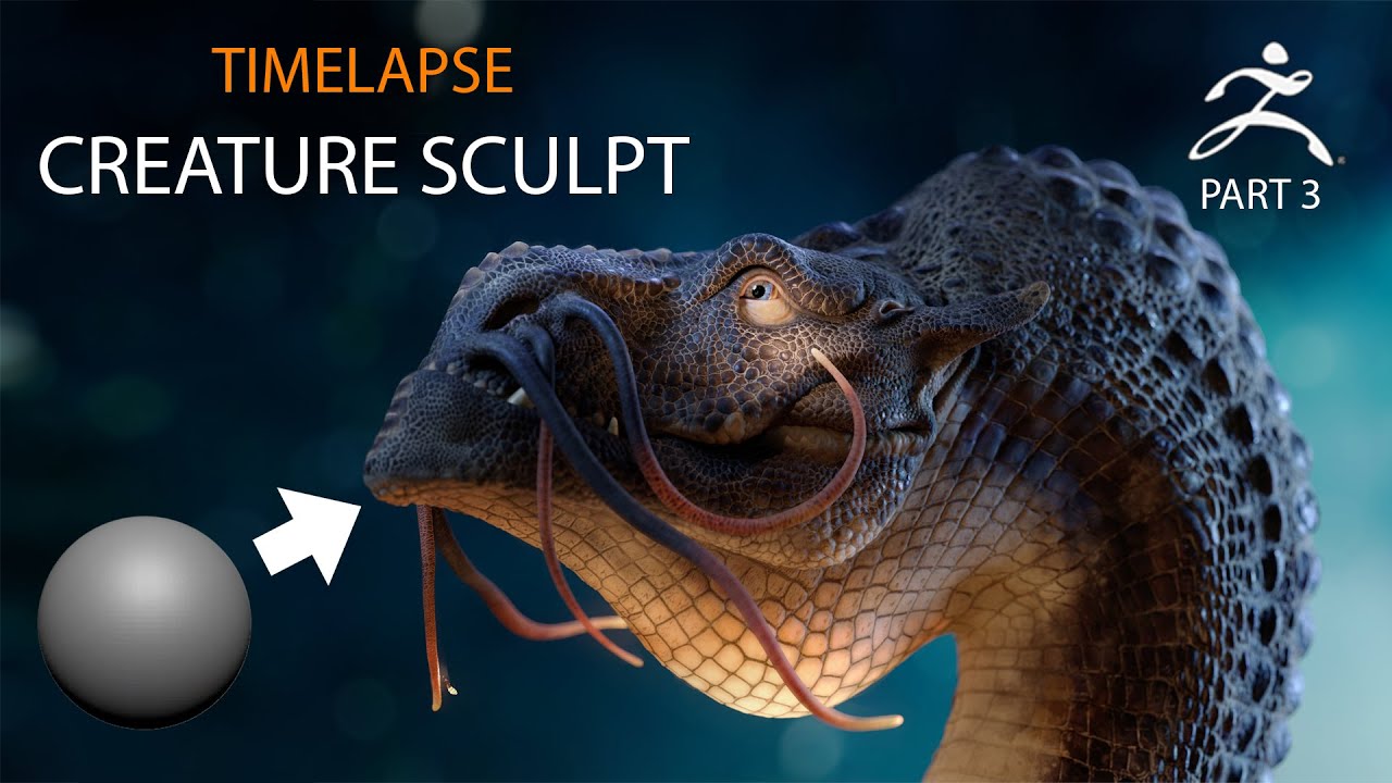 Creature Sculpt Concept part3 - Zbrush Timelapse