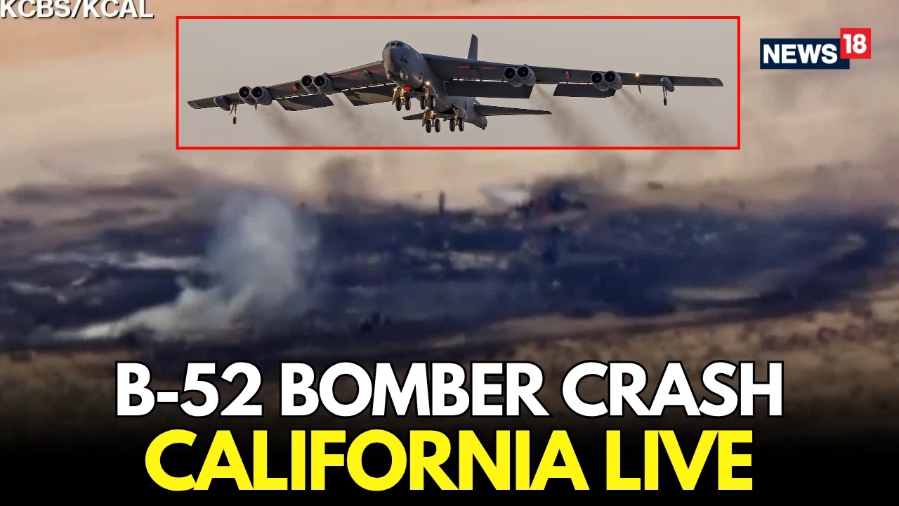 Edwards Air Force Base crash LIVE: B-52 Bomber Crashes After Takeoff in California | EMERGENCY