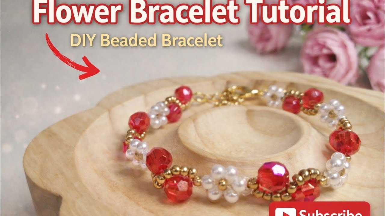 Flower Bracelet Tutorial 🌸 Easy DIY Beaded Bracelet Step by Step